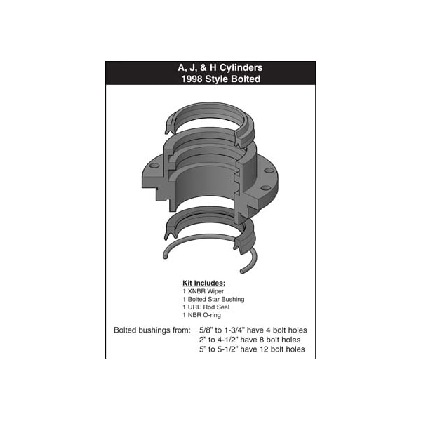 Miller - After Market Parts Hydraulic Cylinder Repair Kit- 2 Star Bushing Rod Kits, Iron Gland 051-KR075-200 - main